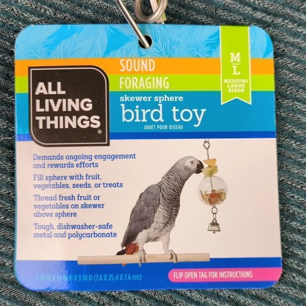 All Living Things Sound Foraging Skewer Sphere Bird Toy